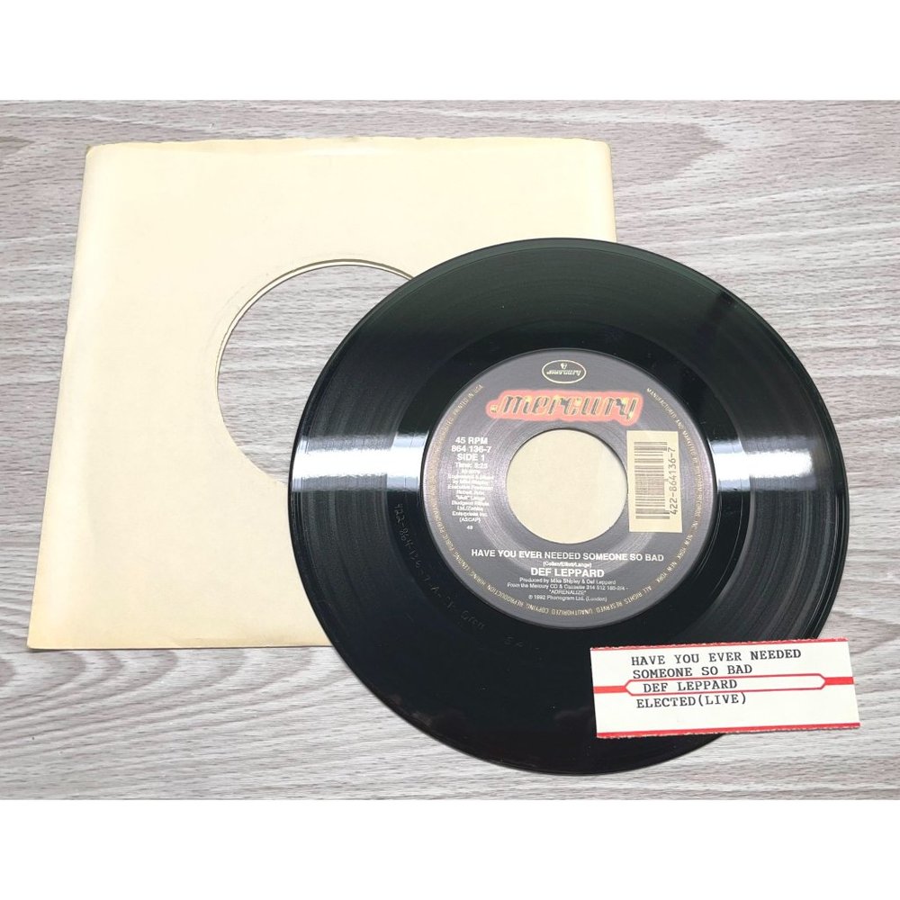 Def Leppard Elected / Have You Ever Needed Someone So Bad 45 Rock Record VG+